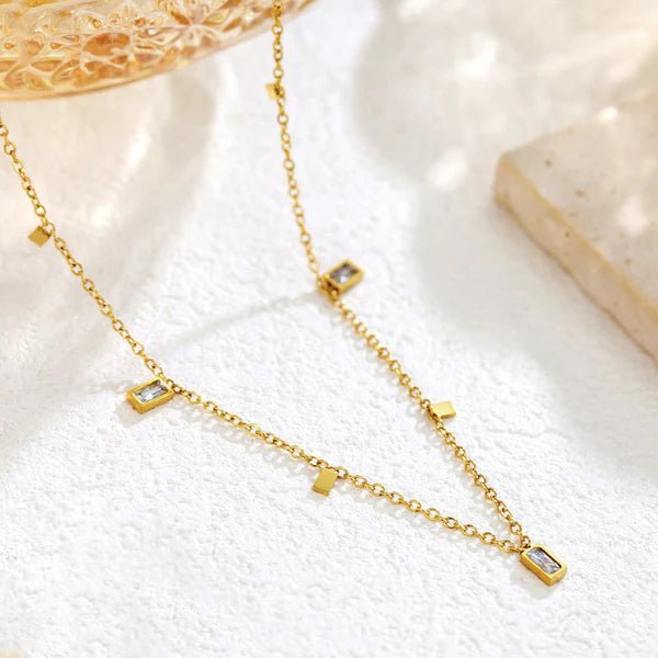 Gold Plated Stainless Steel Anti Tarnish Gold - Toned Geometric Necklace For Women - Aurvi