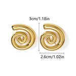 Gold Plated Stainless Steel Anti Tarnish Spiral Chunky Earrings - Aurvi