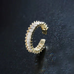 Gold Plated Stainless Steel Anti Tarnish White Adjustable Finger Ring For Women - Aurvi