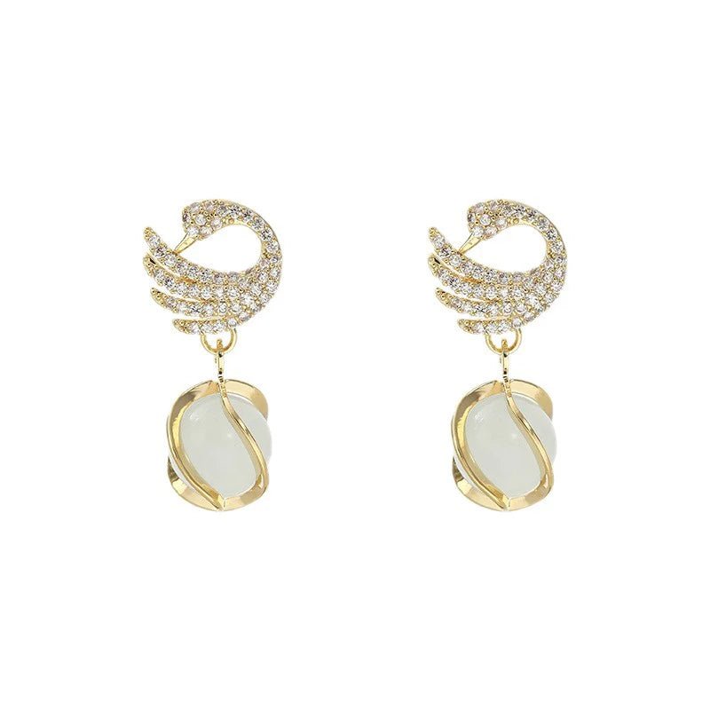 High - end swan earrings - Aurvi