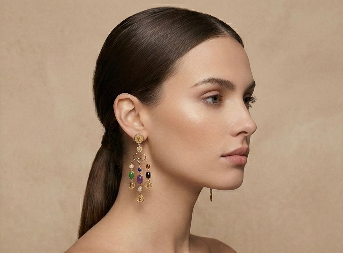 Manira Amethyst Cascade Earrings - Aurvi