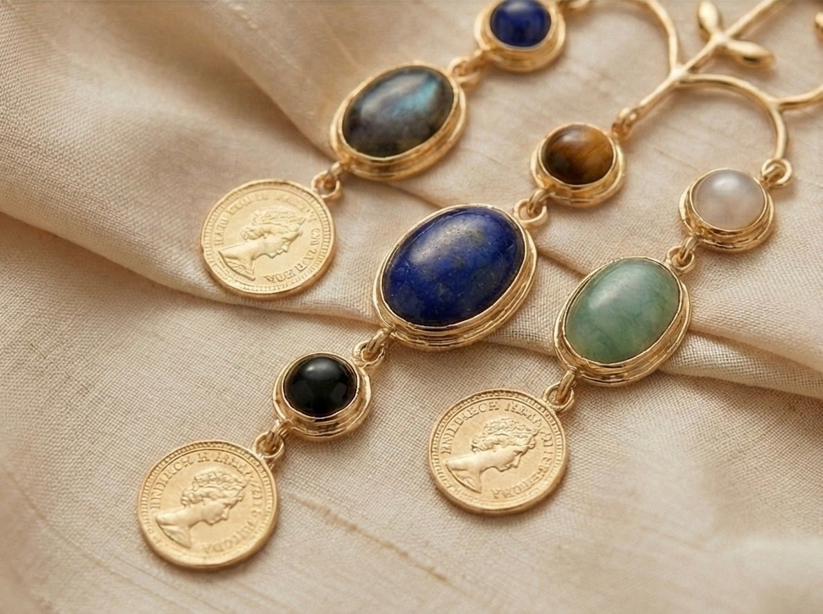 Manira Lapis Lazuli Cascade Earrings - Aurvi