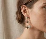 Manira Moonstone Halo Earrings - Aurvi