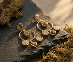 Manira Moonstone Halo Earrings - Aurvi