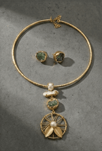 Mriga Carnelian Flowline Choker Set - Aurvi