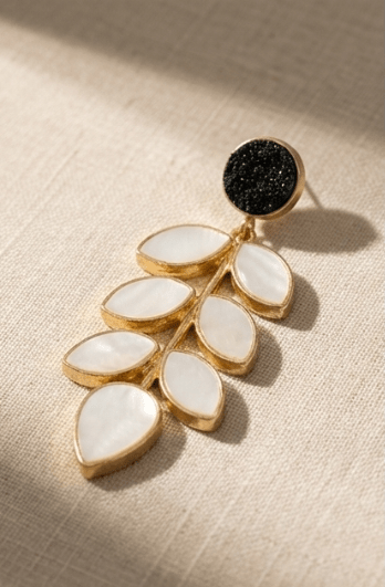 Nishka Leaf Drop Earrings - Aurvi
