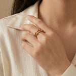 Rectangle Ring - Golden - Aurvi