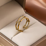 Rectangle Ring - Golden - Aurvi