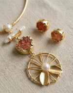 Ruhira Carnelian Flowline Choker Set - Aurvi