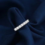 Silver Plated American Diamond Studded Contemporary Anti Tarnish Adjustable Round Finger Ring - Aurvi
