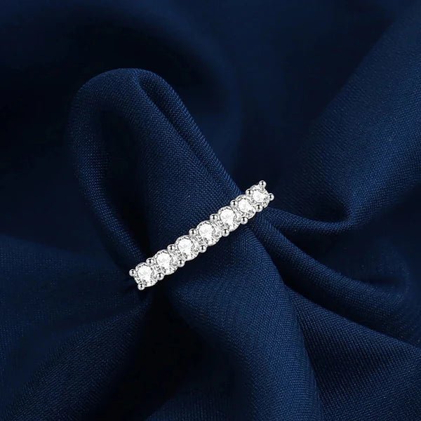 Silver Plated American Diamond Studded Contemporary Anti Tarnish Adjustable Round Finger Ring - Aurvi