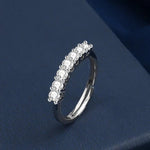 Silver Plated American Diamond Studded Contemporary Anti Tarnish Adjustable Round Finger Ring - Aurvi