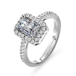 Silver Plated American Diamond Studded Rectangular Anti Tarnish Adjustable Finger Ring - Aurvi