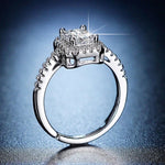 Silver Plated American Diamond Studded Rectangular Anti Tarnish Adjustable Finger Ring - Aurvi