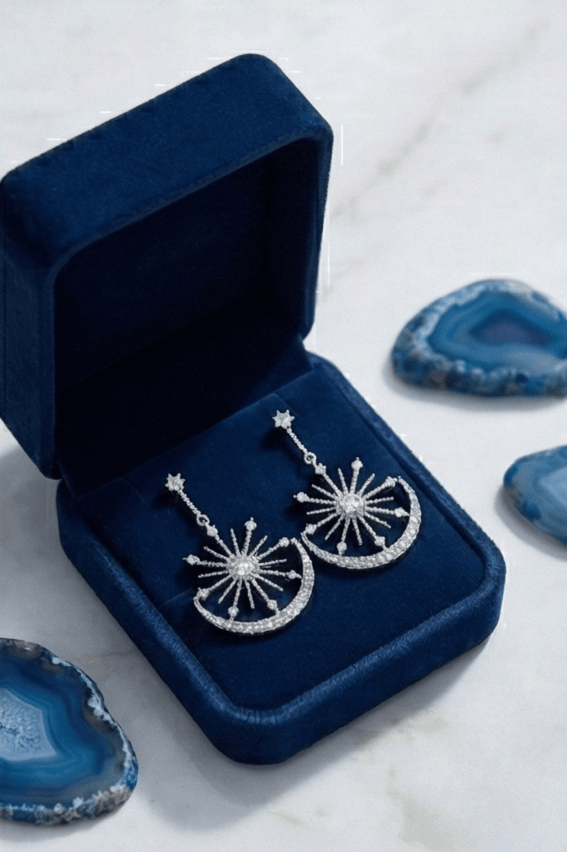 Silver Plated Anti Tarnish Constellation Earrings - Aurvi