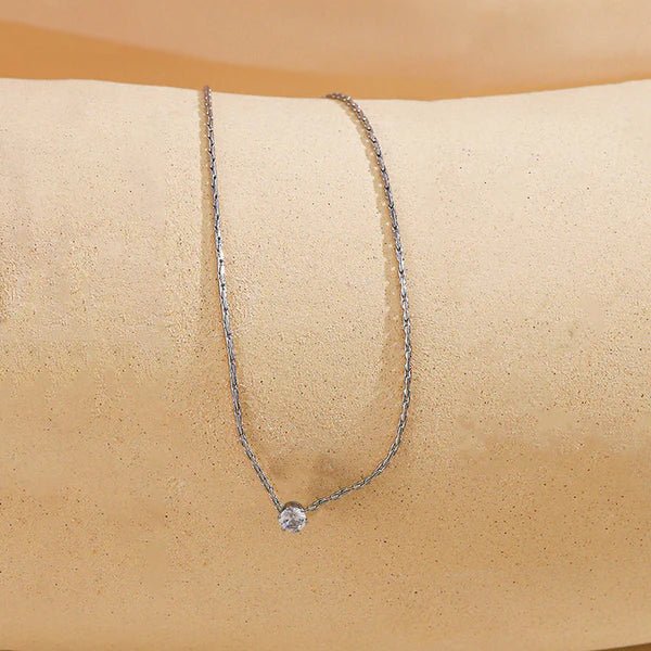 Silver Plated Stainless Steel Anti Tarnish Stone Studded Hexagonal Pendant - Aurvi