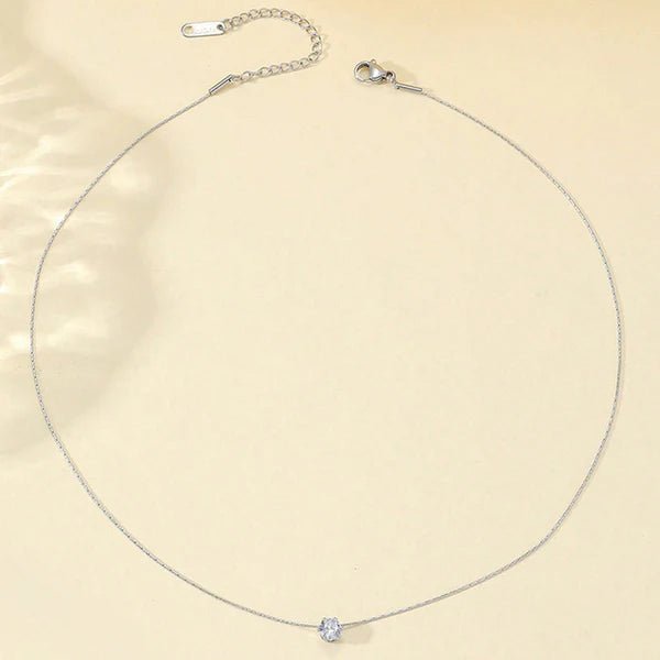 Silver Plated Stainless Steel Anti Tarnish Stone Studded Hexagonal Pendant - Aurvi