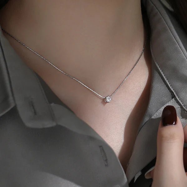 Silver Plated Stainless Steel Anti Tarnish Stone Studded Hexagonal Pendant - Aurvi