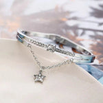 Silver Plated Star inspired Stone Studded Korean Bracelet - Aurvi