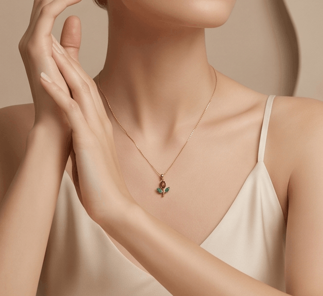 18k Gold-Plated Red Tulip Pendant