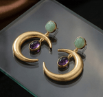 Viona Aventurine Moon Danglers - Aurvi