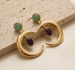Viona Aventurine Moon Danglers - Aurvi
