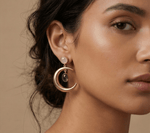 Viona Rose Quartz Moon Danglers - Aurvi