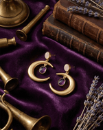 Viona Rose Quartz Moon Danglers - Aurvi