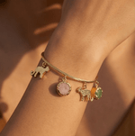 Vivara Rose Quartz Cat Charm bracelet - Aurvi