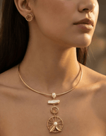 Zarya Carnelian Flowline Choker Set - Aurvi