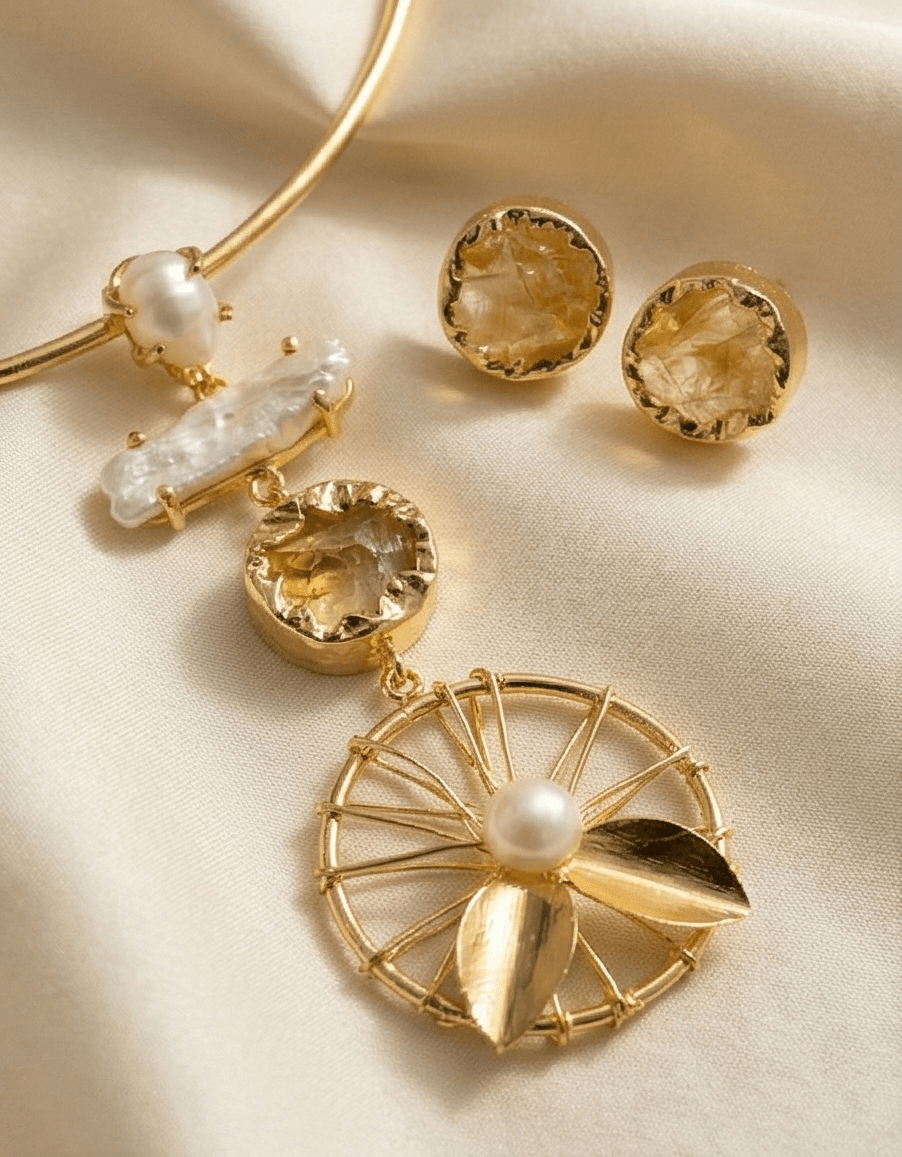 Zarya Carnelian Flowline Choker Set - Aurvi